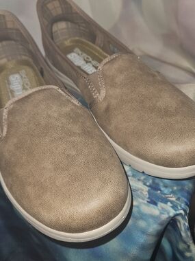 Skechers Taupe Slip-On Clog Mules
